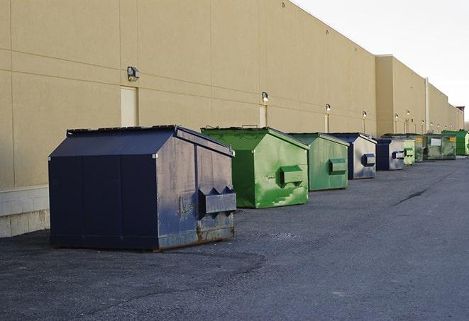 a large metal bin for waste disposal on the construction site in Bryn Mawr