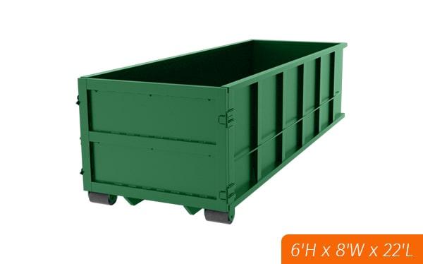 we provide delivery of our thirty-yard dumpsters to your designated location